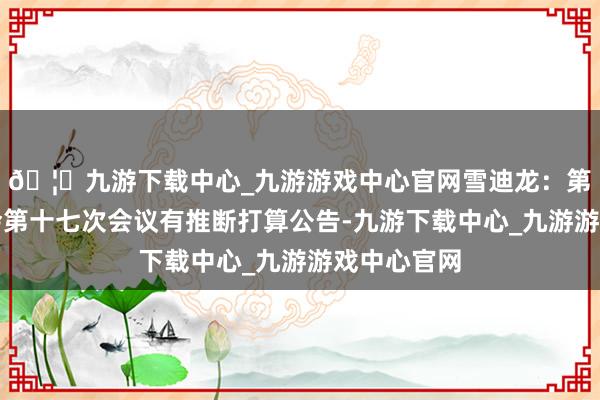🦄九游下载中心_九游游戏中心官网雪迪龙：第五届董事会第十七次会议有推断打算公告-九游下载中心_九游游戏中心官网